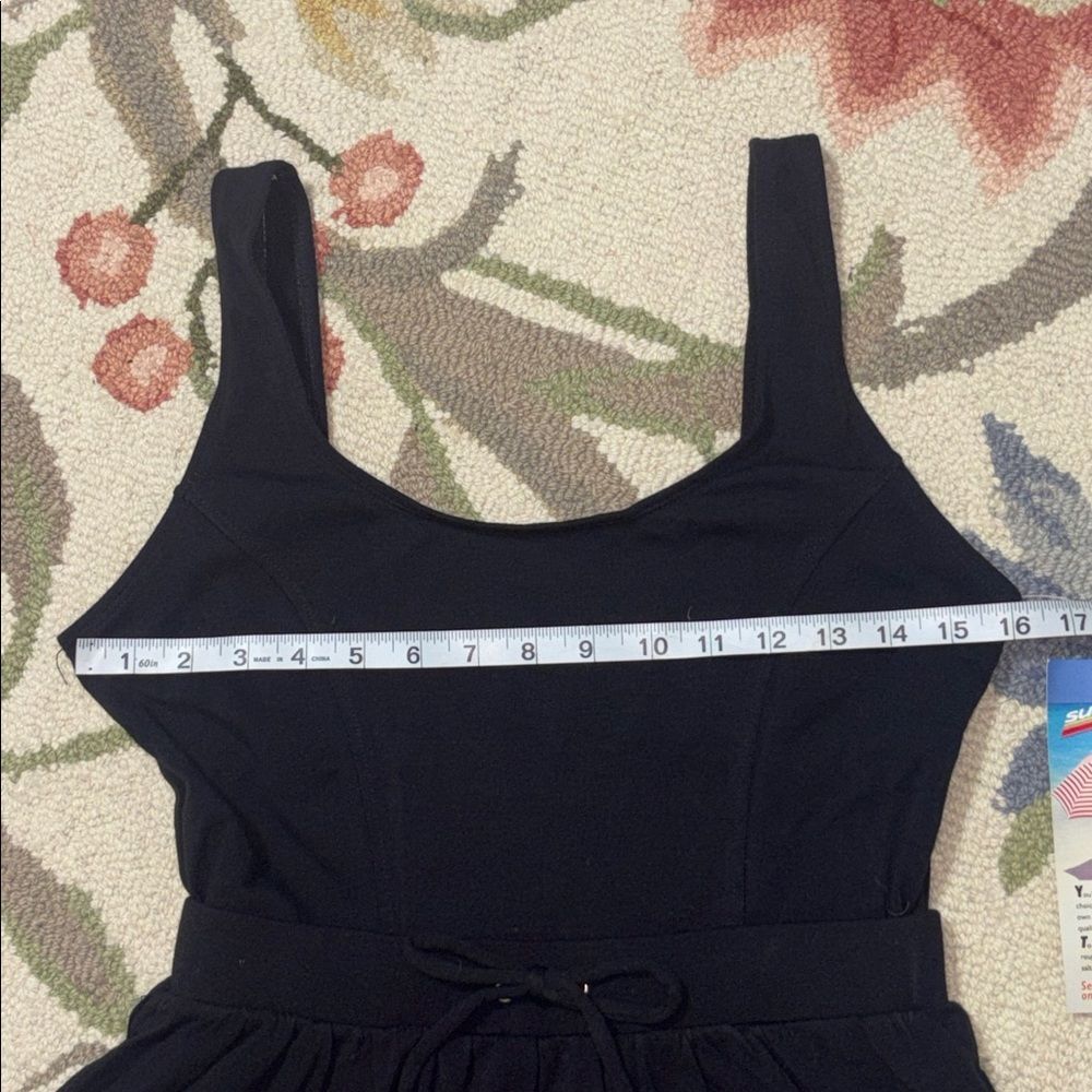 Newport News Vintage Sunstreak Black Romper Swimsuit, Swim shorts, 10 - Picture 4 of 11
